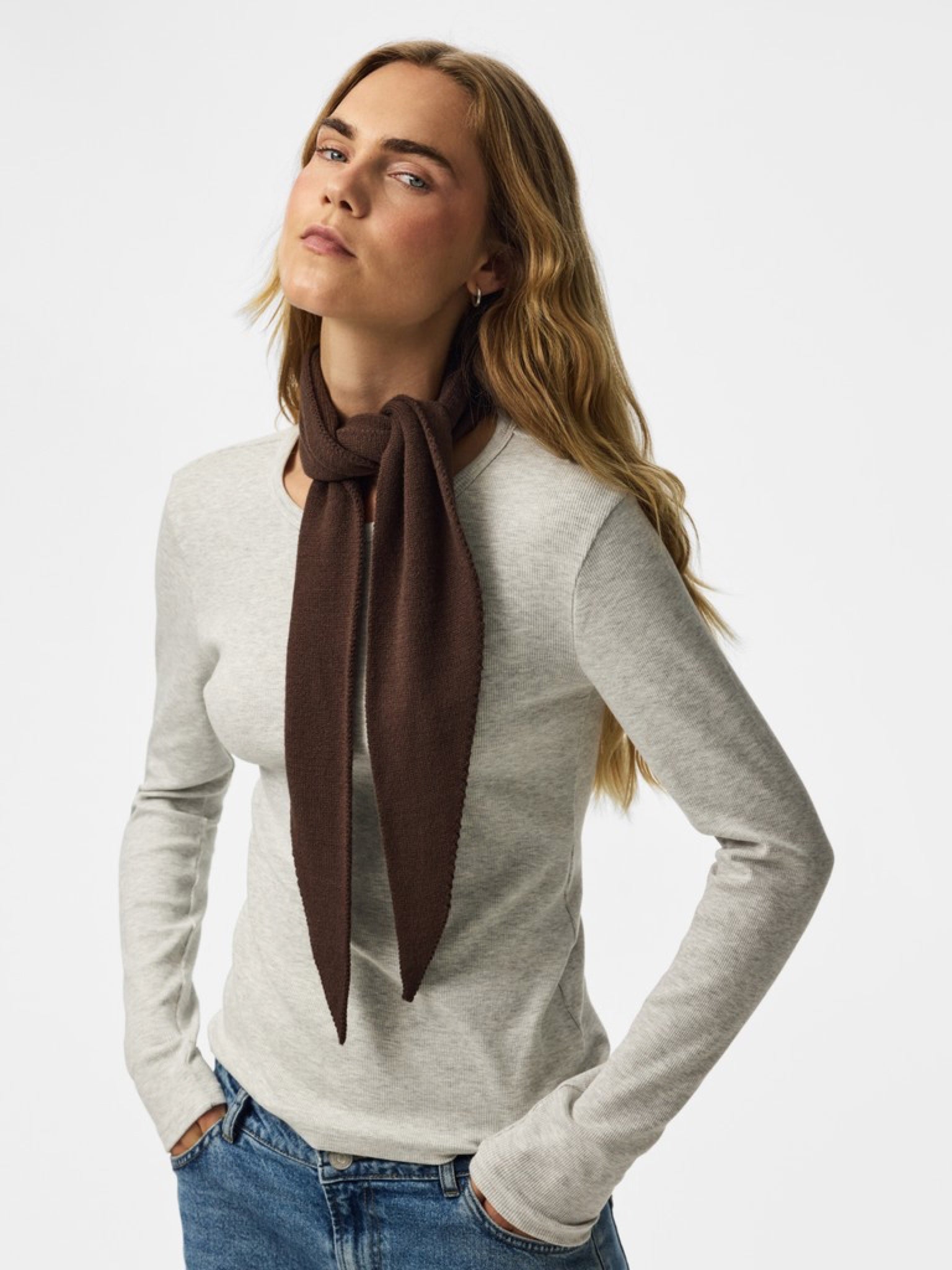 PCKOMMA Écharpe — Hot Fudge & Whitecap Gray & Medium Grey Melange & Black | Appart 17
