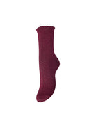 Pieces PCSEBBY Chaussettes longues lurex femme — Raspberry Radiance toned lurex rose