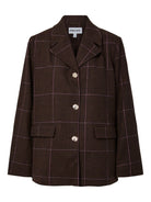 PCAMINA Blazer — Chicory Coffee Brown Check | Appart 17