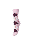 PCALBA Chaussettes — Roseate Spoonbill Pickled Beet/Cloud Dancer/Pompeian | Appart 17