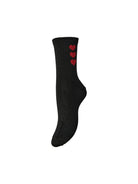 PCNOLIA Chaussettes — Natural 3 Red Hearts & Black 3 Red Hearts | Appart 17