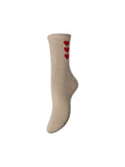 PCNOLIA Chaussettes — Natural 3 Red Hearts & Black 3 Red Hearts | Appart 17