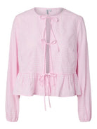 PIECES PCMARIE Top Manches Longues Col Lien Femme Coconut Milk