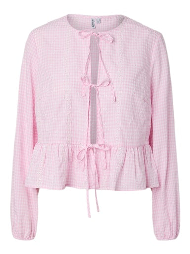 PIECES PCMARIE Top Manches Longues Col Lien Femme Coconut Milk