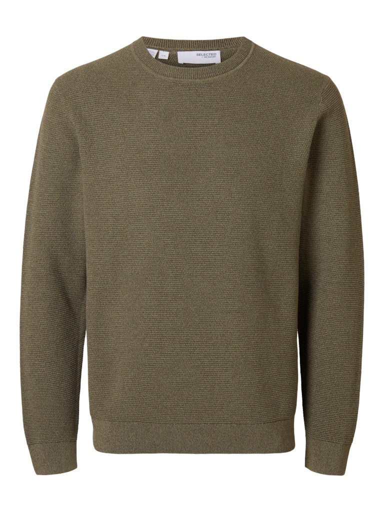 SLHROSS LS KNIT STRUCTURE CREW NECK NOOS