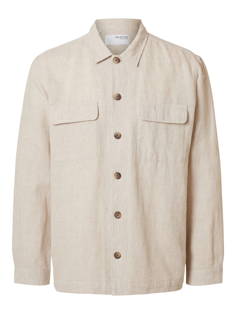 SLH-LEROY LINEN BLEND OVERSHIRT LS NOOS