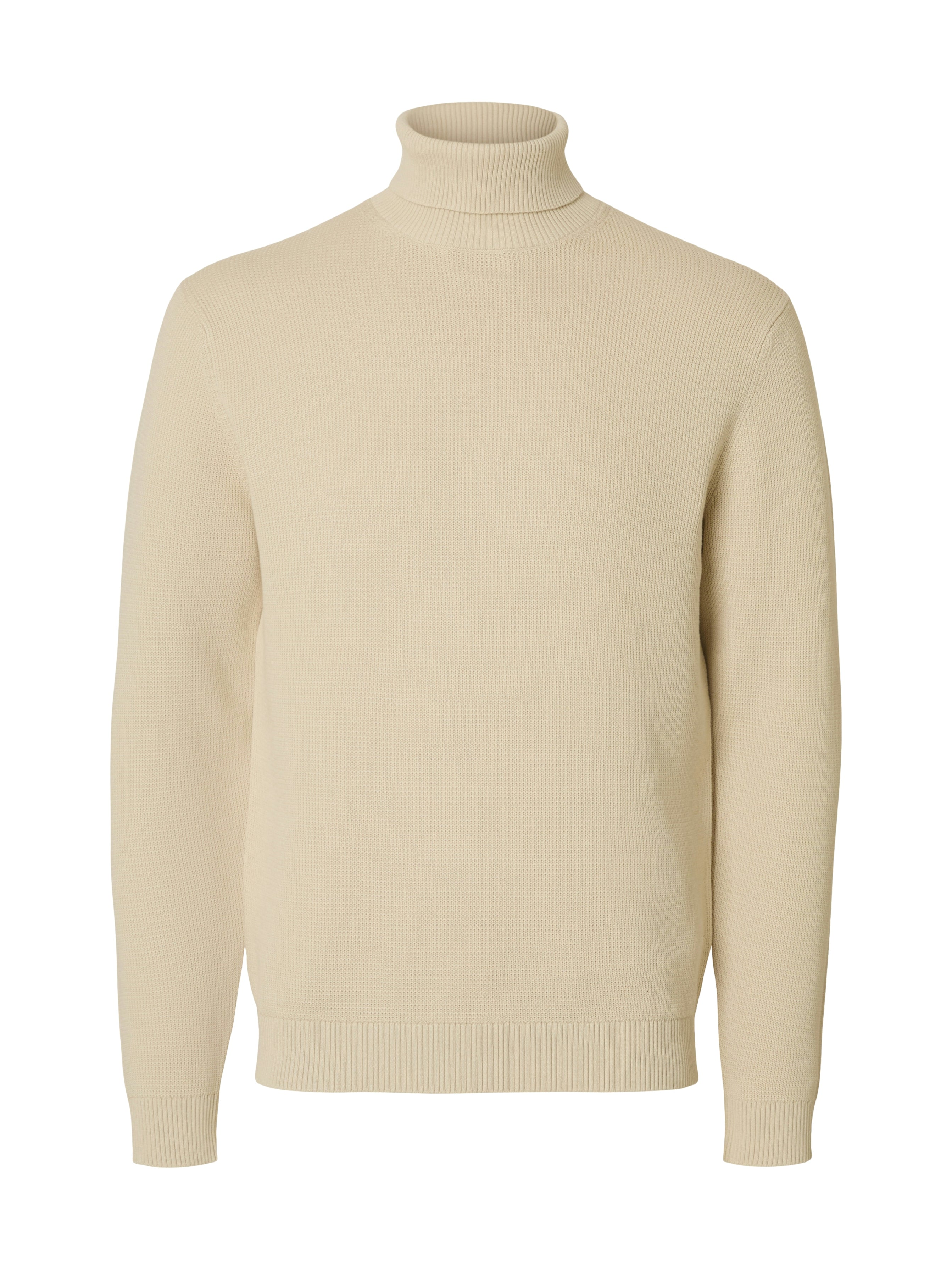 SLHDANE LS KNIT STRUCTURE ROLL NECK NOOS