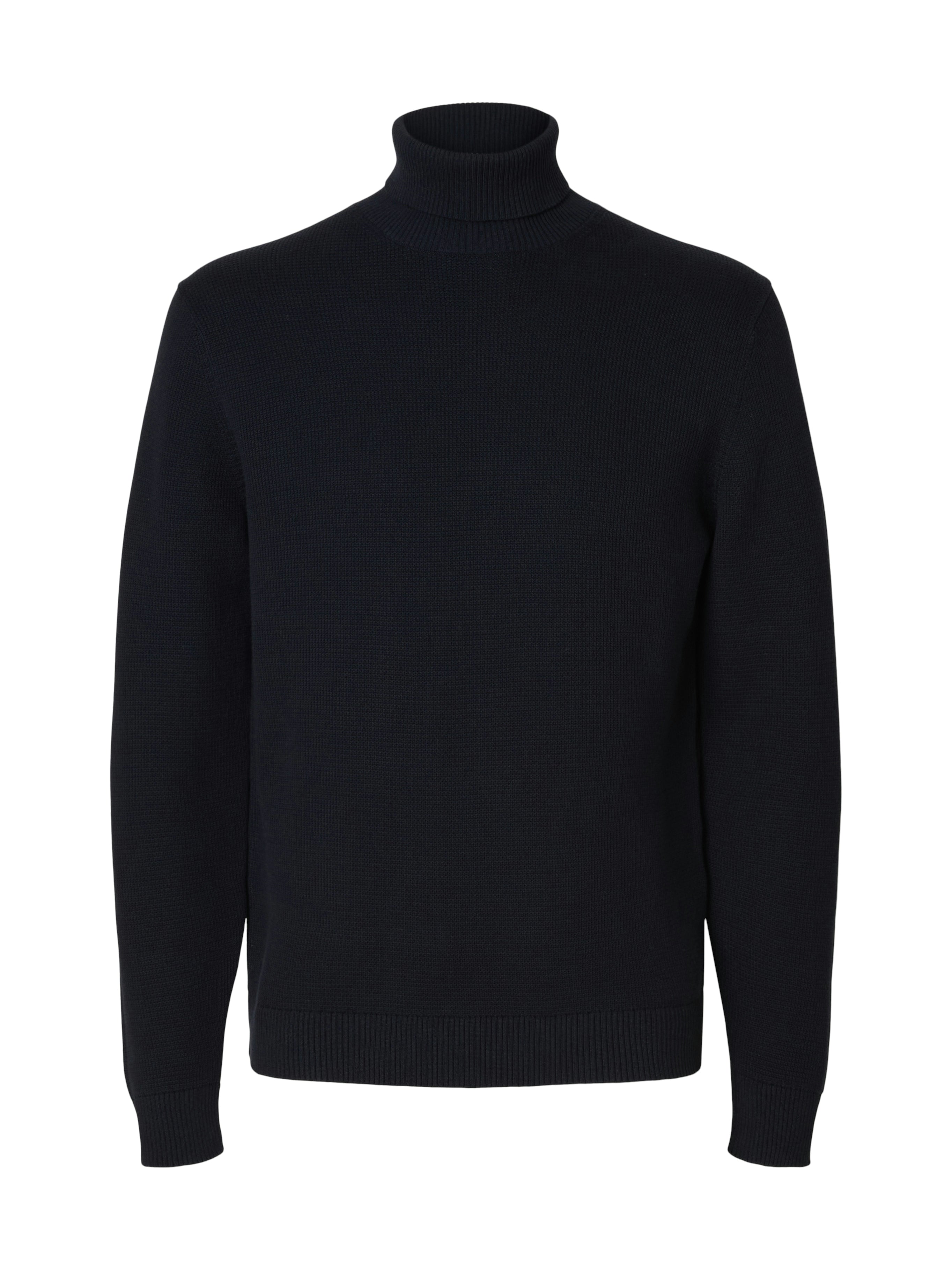 SLHDANE LS KNIT STRUCTURE ROLL NECK NOOS