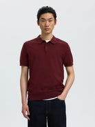 Selected Homme SLMBERG Polo maille manches courtes Tawny Port
