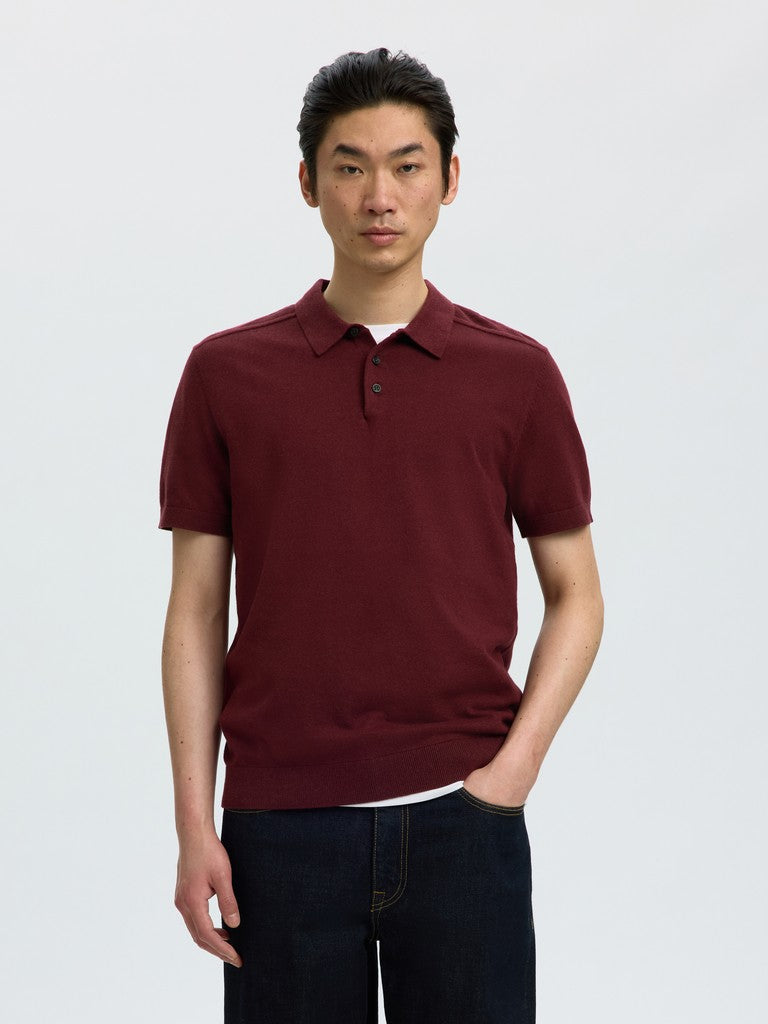 Selected Homme SLMBERG Polo maille manches courtes Tawny Port