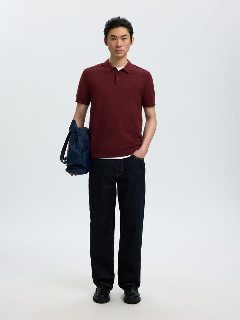 Selected Homme SLMBERG Polo maille manches courtes Tawny Port