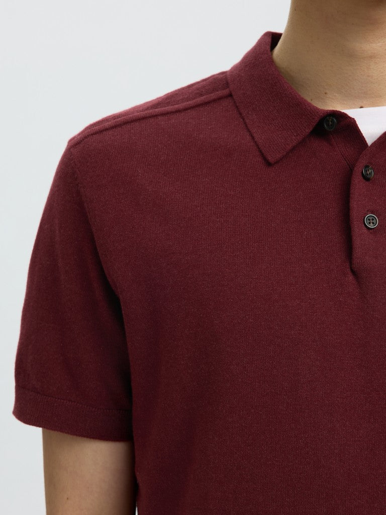 Selected Homme SLMBERG Polo maille manches courtes Tawny Port