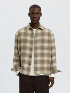 SLMOLE-PABLO Surchemise en laine mélangée Oatmeal Walnut – Selected Homme | Appart 17