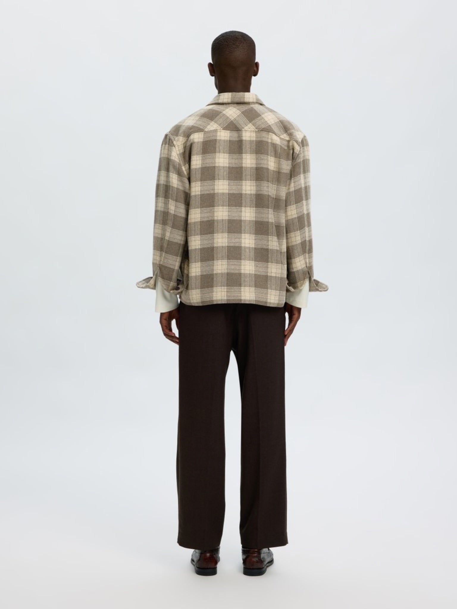 SLMOLE-PABLO Surchemise en laine mélangée Oatmeal Walnut – Selected Homme | Appart 17