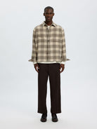 SLMOLE-PABLO Surchemise en laine mélangée Oatmeal Walnut – Selected Homme | Appart 17