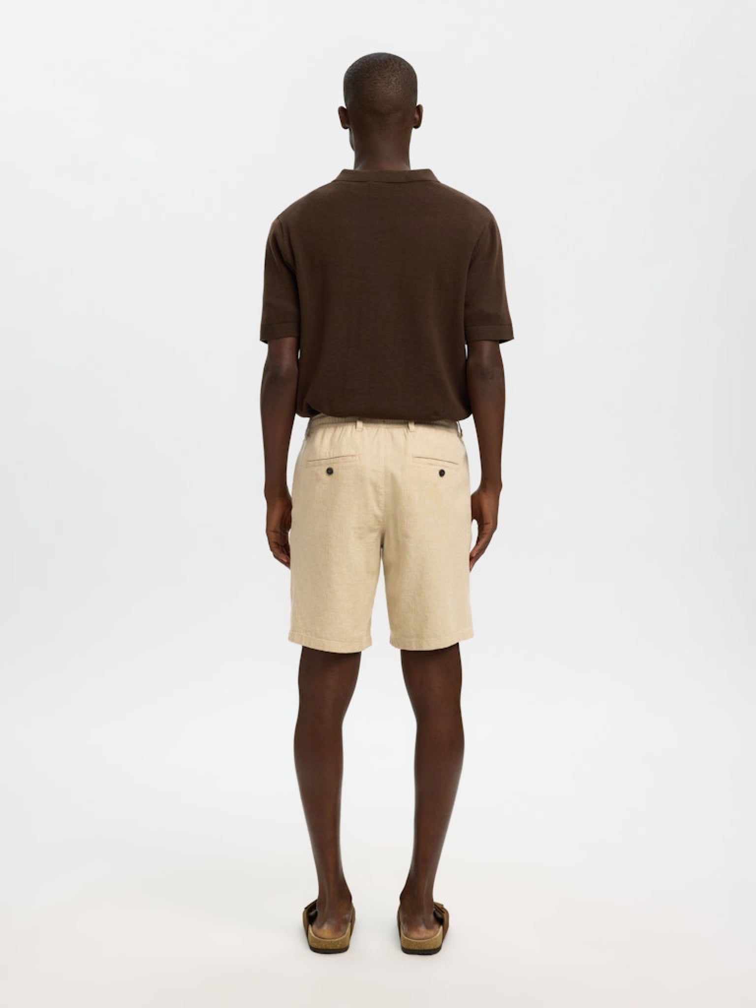 SLMREGULAR-BRODY Short en lin mélangé Incense Mixed w. Oatmeal – Selected Homme | Appart 17