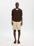 SLMREGULAR-BRODY Short en lin mélangé Incense Mixed w. Oatmeal – Selected Homme | Appart 17