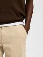 SLMREGULAR-BRODY Short en lin mélangé Incense Mixed w. Oatmeal – Selected Homme | Appart 17