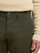 Selected Homme SLM175 Pantalon slim chino stretch coton bio Vert forêt — vue 3