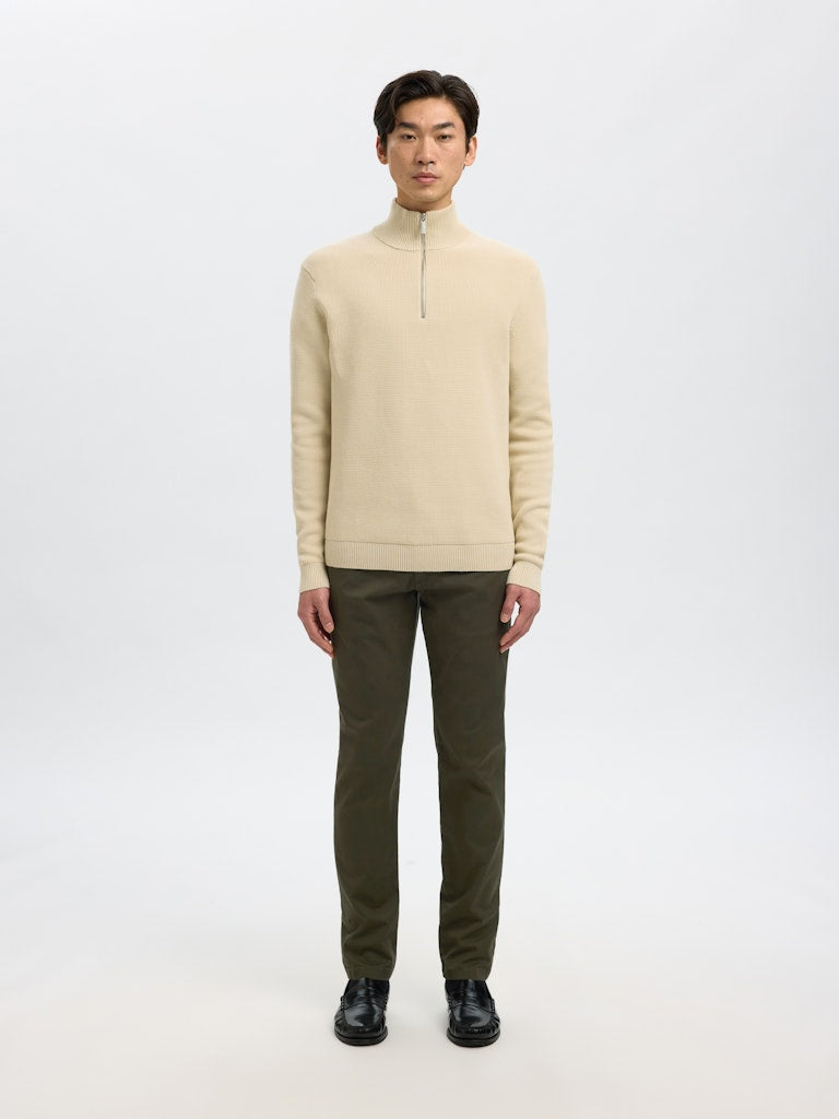 Selected Homme SLM175 Pantalon slim chino stretch coton bio Vert forêt — vue 5