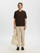 SLM220-LOOSE Pantalon en lin coupe loose Incense – Selected Homme | Appart 17