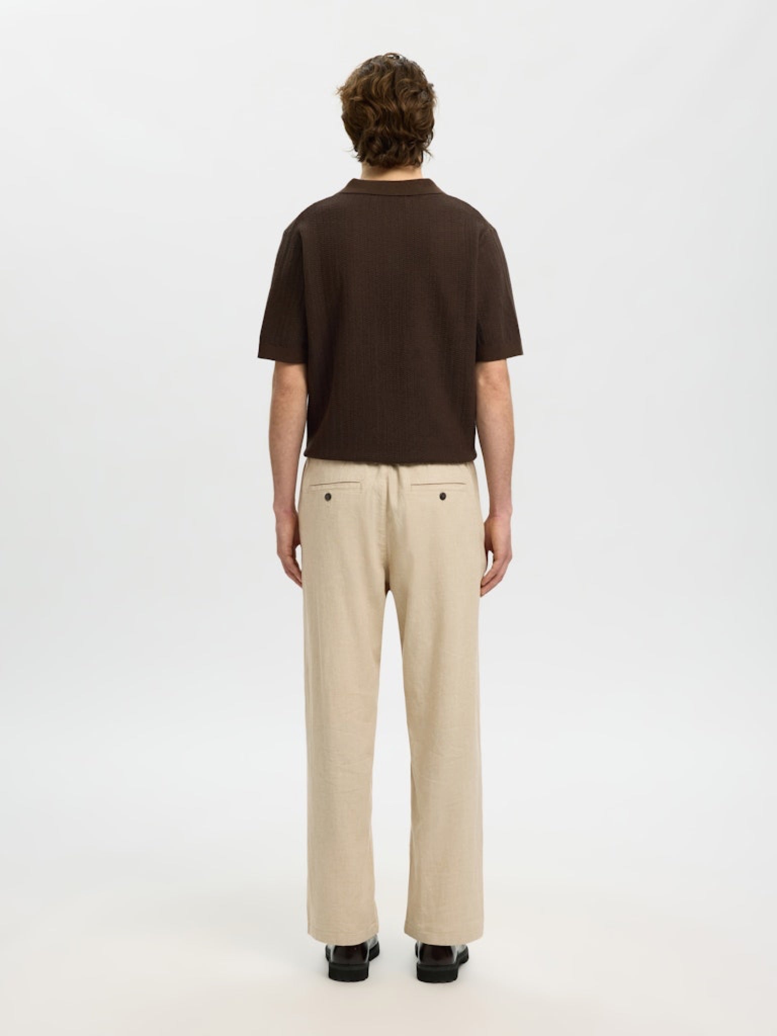 SLM220-LOOSE Pantalon en lin coupe loose Incense – Selected Homme | Appart 17