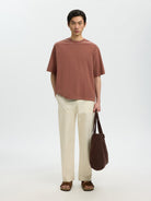 SLHBOXYCORY T-shirt boxy col rond Cherry Mahogany – Selected Homme | Appart 17