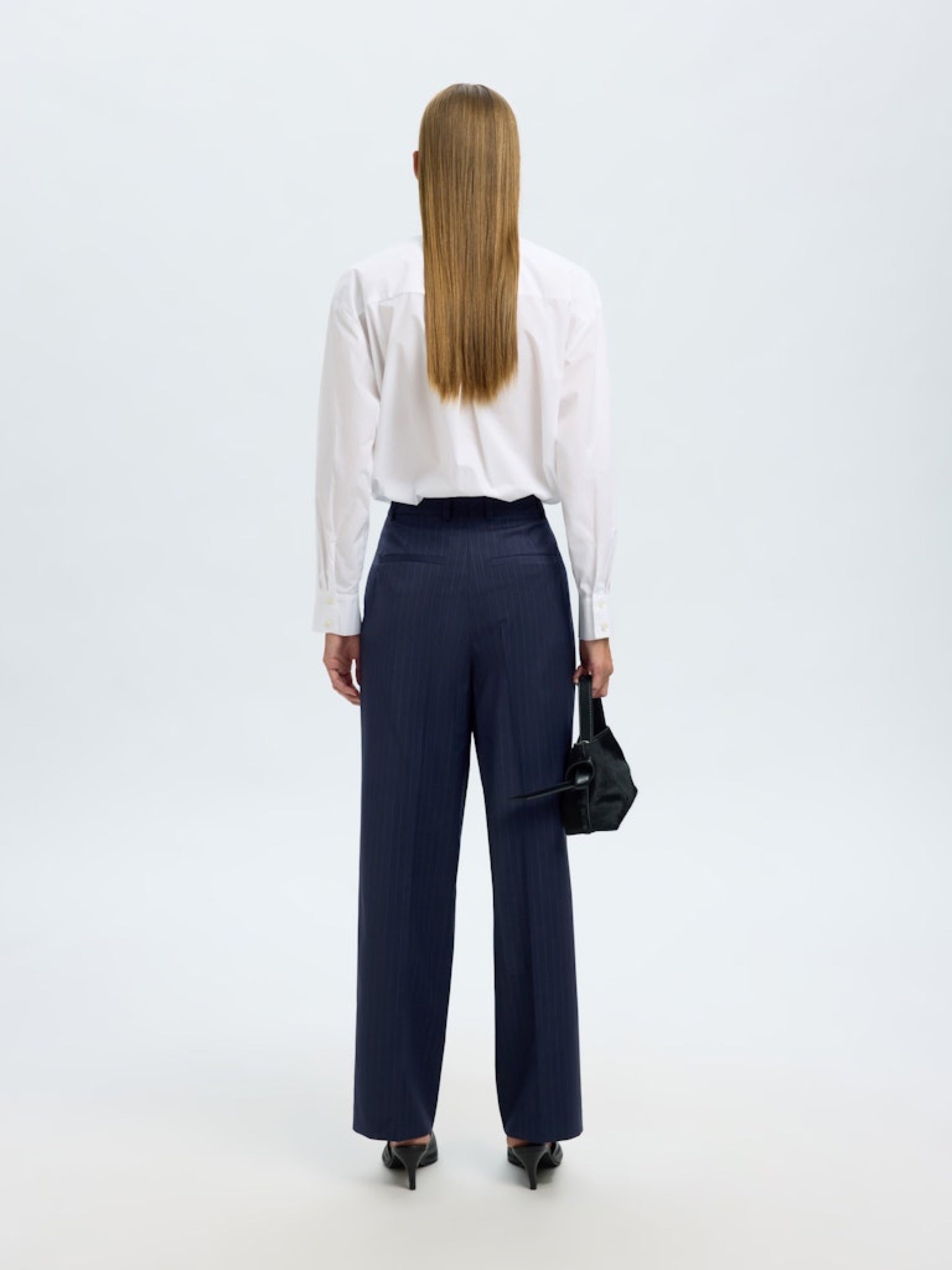 SLFSTRAIGHT Pantalon droit taille haute Dark Sapphire – Selected Femme | Appart 17
