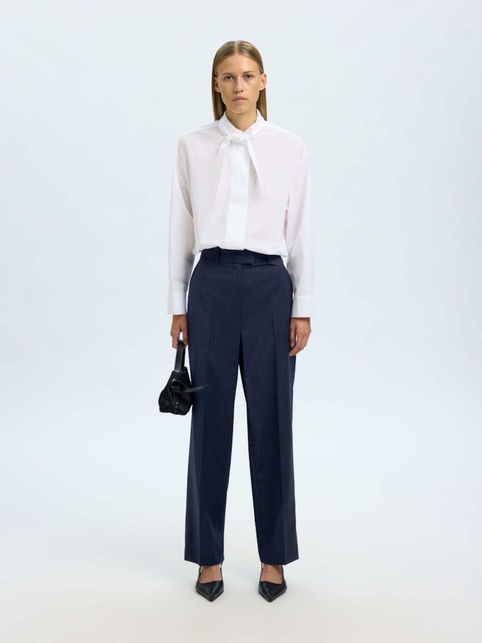 SLFSTRAIGHT Pantalon droit taille haute Dark Sapphire – Selected Femme | Appart 17