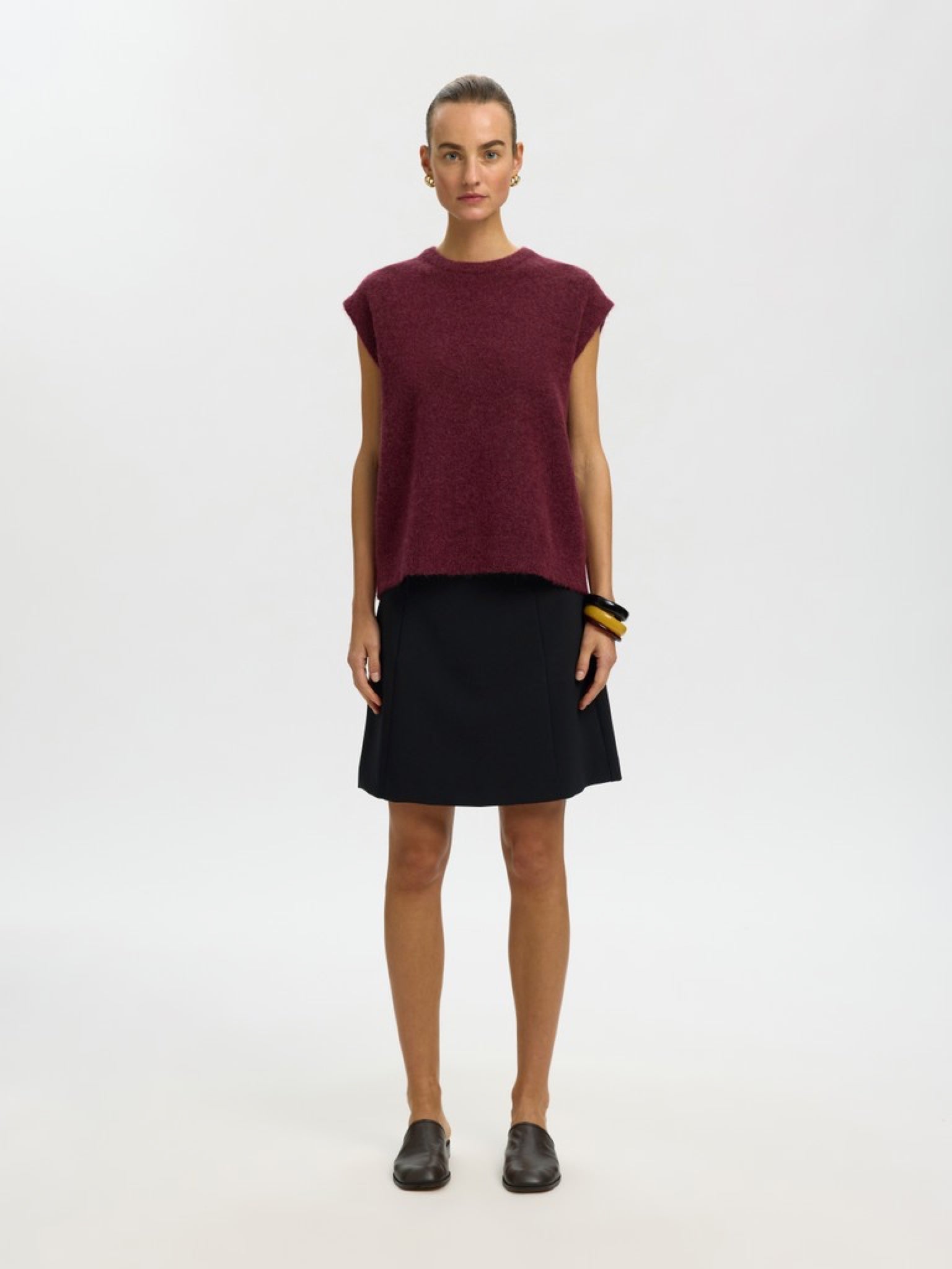 SLWLULU Gilet sans manches — Tawny Port Melange | Appart 17