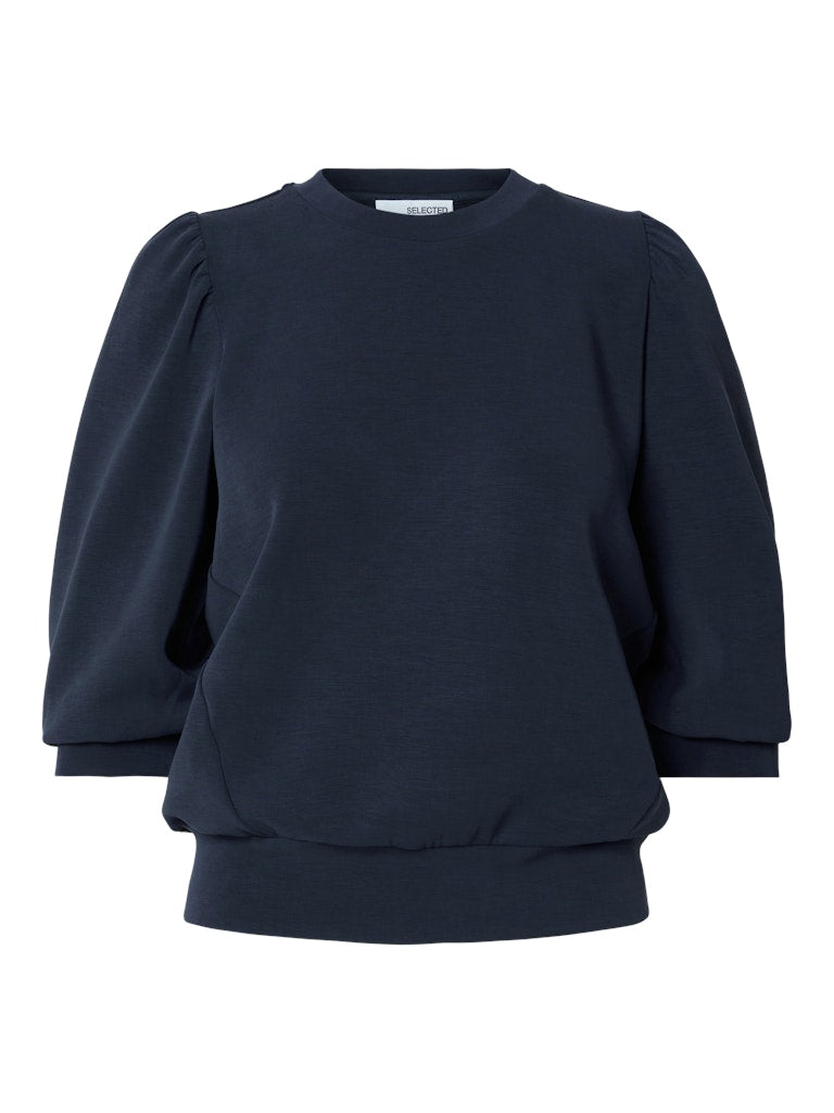 SLWTENNY Top maille manches 3/4 col rond Dark Sapphire – Selected Femme | Appart 17