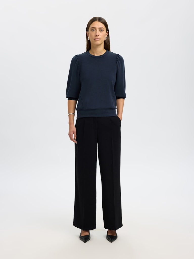 SLWTENNY Top maille manches 3/4 col rond Dark Sapphire – Selected Femme | Appart 17
