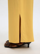 SLFLAURA Pantalon taille haute fendu Ochre – Selected Femme | Appart 17