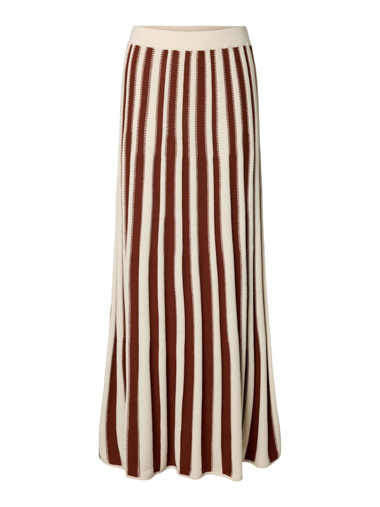 Selected Femme SLFLINA Jupe longue maille Marron acajou