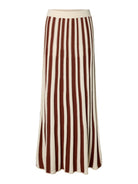 Selected Femme SLFLINA Jupe longue maille Marron acajou