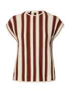 Selected Femme SLFLINA Top maille col rond Marron acajou