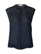 SLFTORAN Chemise rayée coupe droite Dark Sapphire – Selected Femme | Appart 17