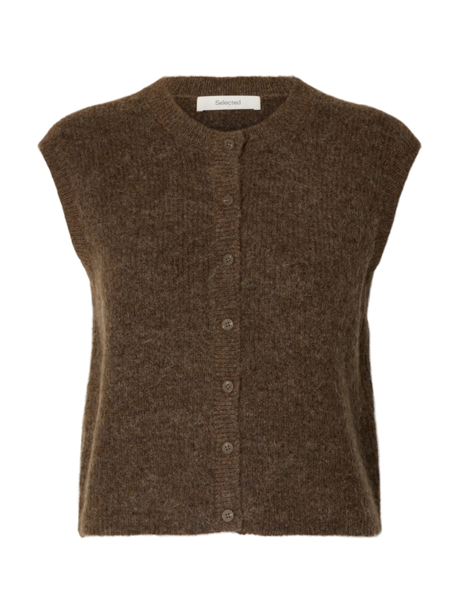 SLWLULU Gilet en maille sans manches boutonné Dachshund Melange – Selected Femme | Appart 17