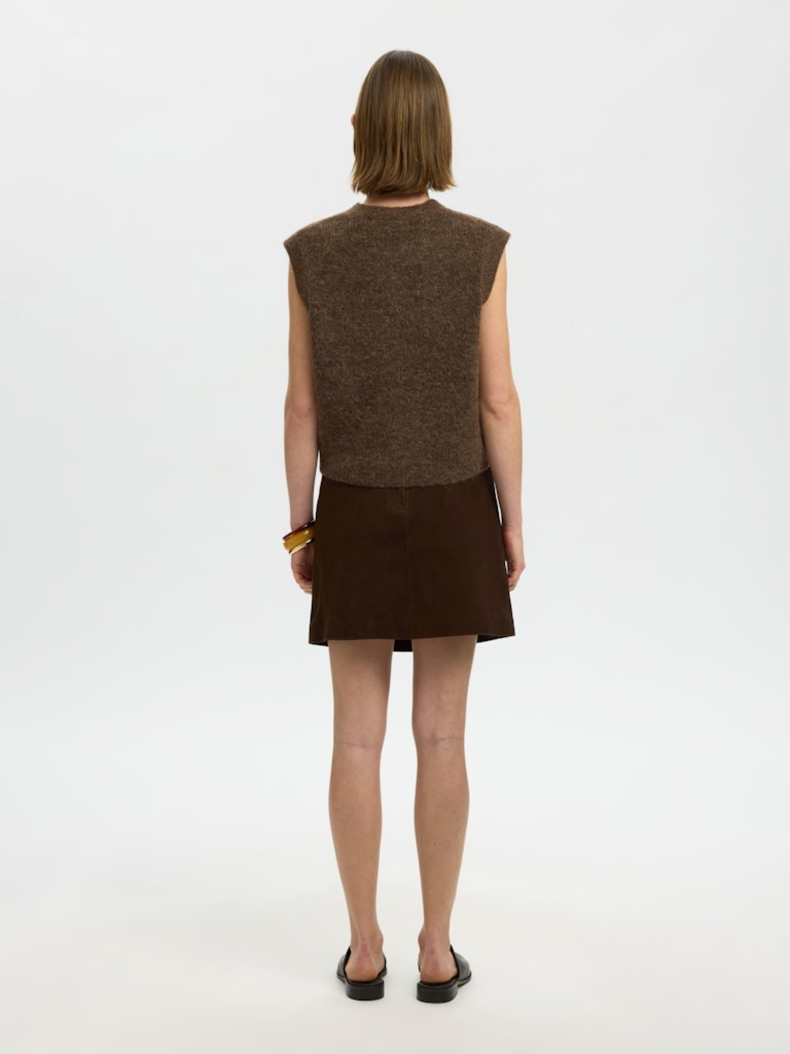 SLWLULU Gilet en maille sans manches boutonné Dachshund Melange – Selected Femme | Appart 17