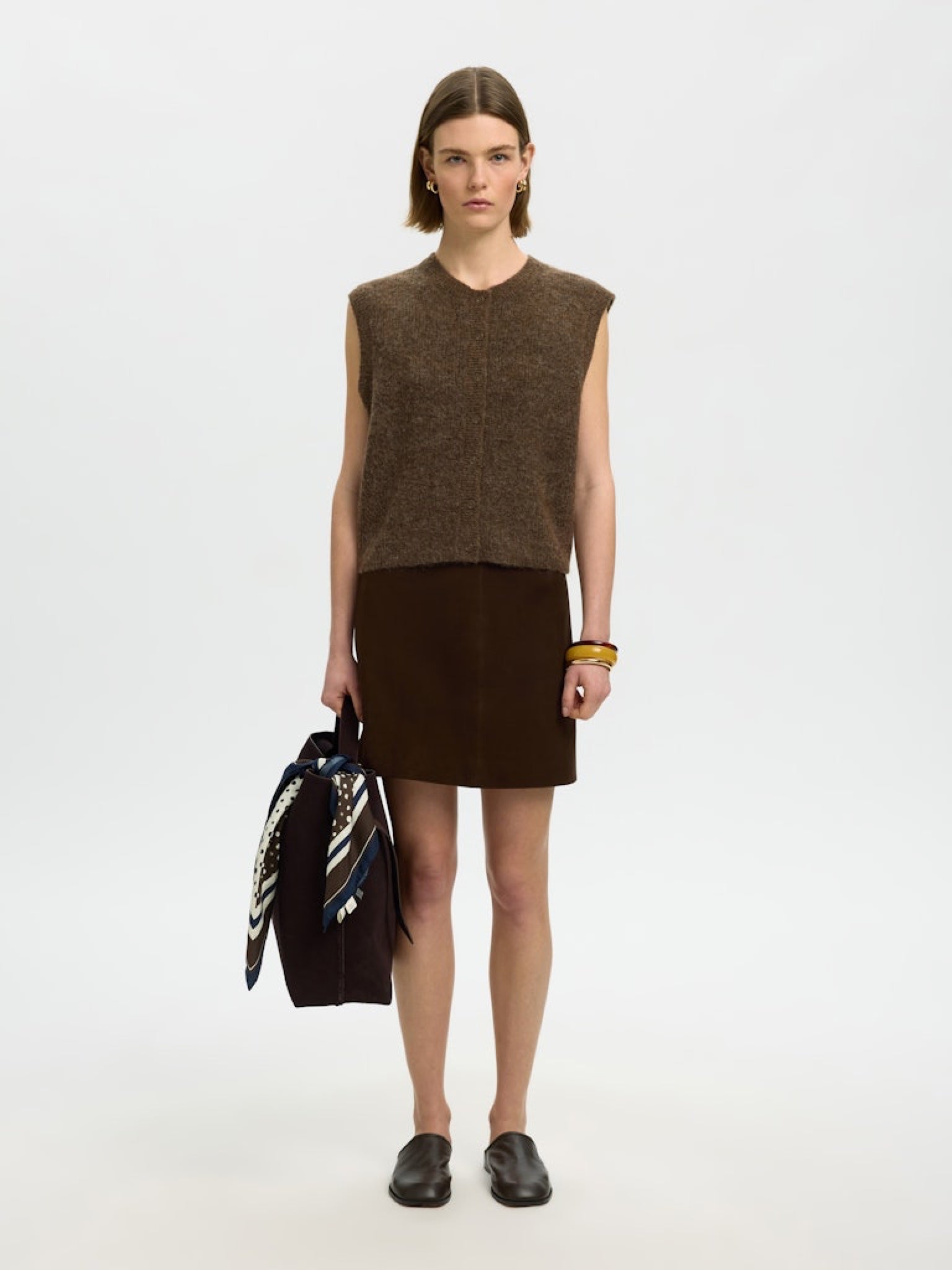 SLWLULU Gilet en maille sans manches boutonné Dachshund Melange – Selected Femme | Appart 17