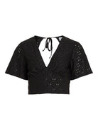 VIKAWA Top court manches courtes Black – VILA | Appart 17