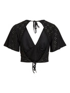 VIKAWA Top court manches courtes Black – VILA | Appart 17