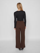 VICLUA Pantalon large taille haute Coffee Bean – VILA | Appart 17
