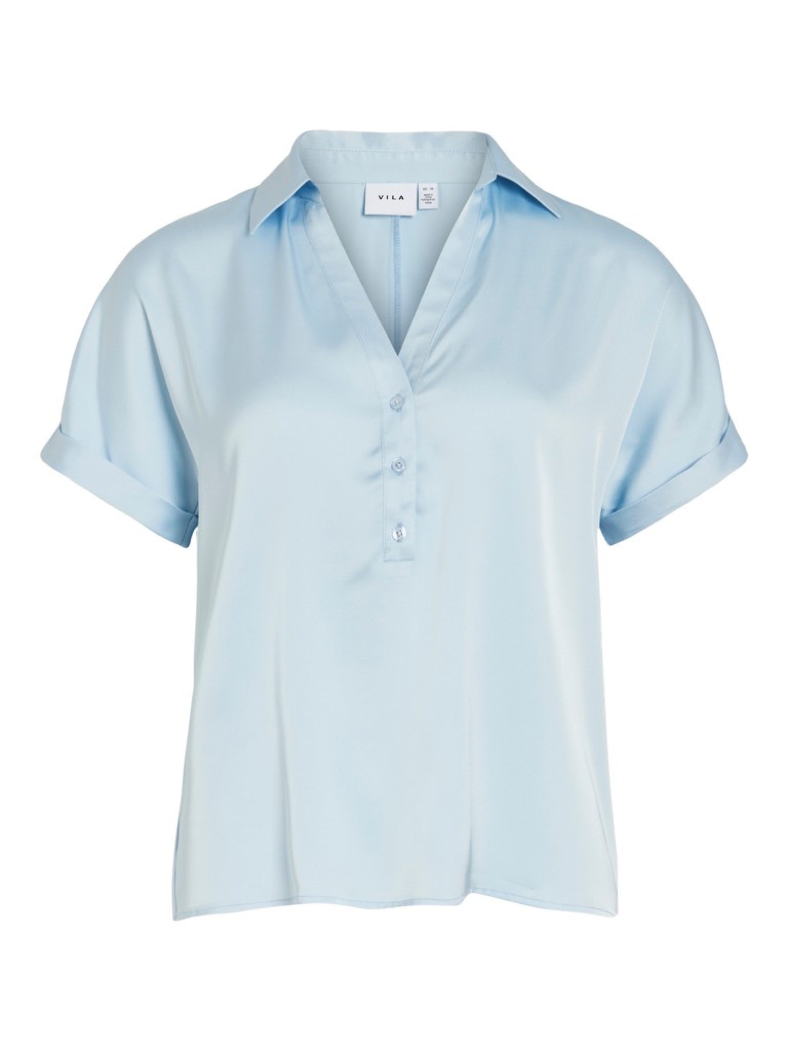 VIENNA RAVENNA Top manches courtes en satin recyclé Nantucket Breeze – VILA | Appart 17