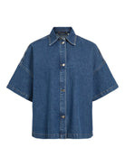 VICREEK Chemise en jean manches courtes Medium Blue Denim – VILA | Appart 17