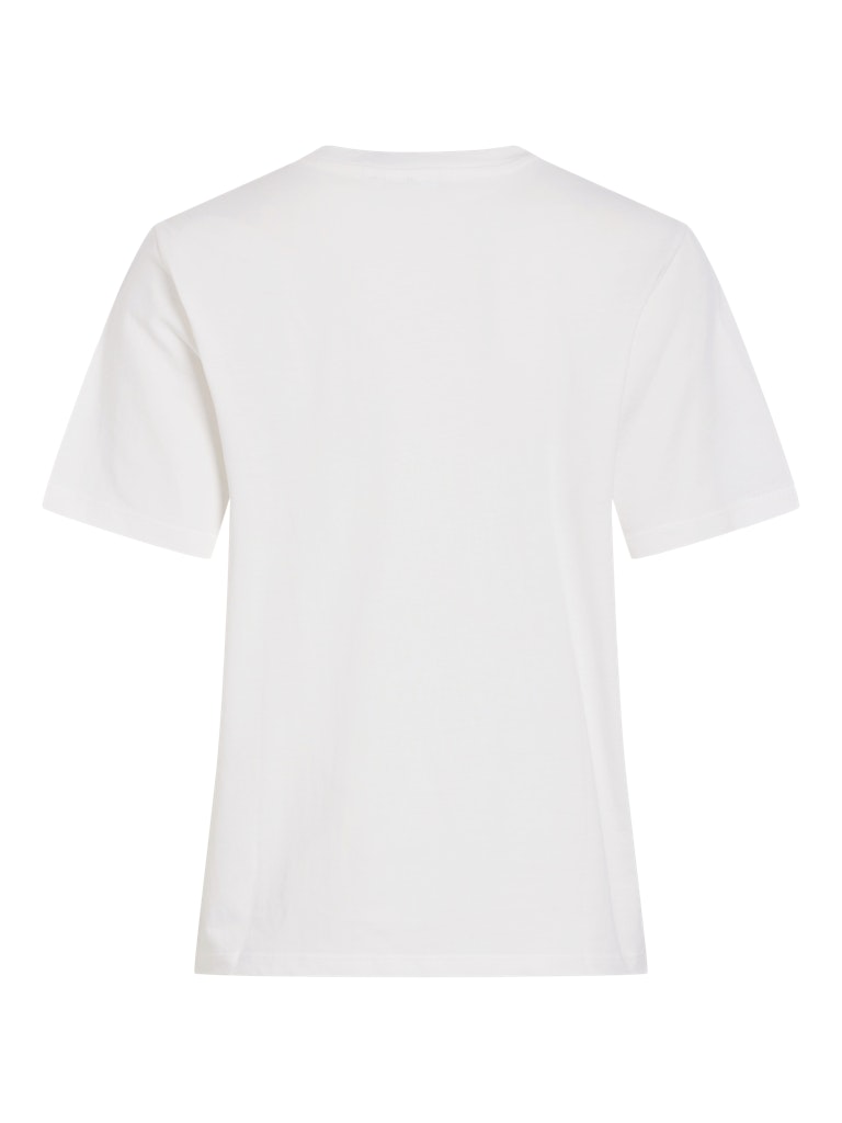 VILA VISYBILLA Top brodé col rond Snow White