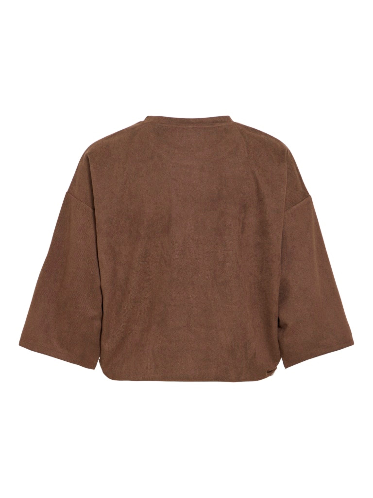 VISUDAS Top col rond manches 3/4 Coffee Bean – VILA | Appart 17