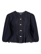 VIROSE Top manches ballon 3/4 Dark Blue Denim – VILA | Appart 17
