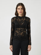 YASLACEY Top en dentelle manches longues Black – YAS | Appart 17