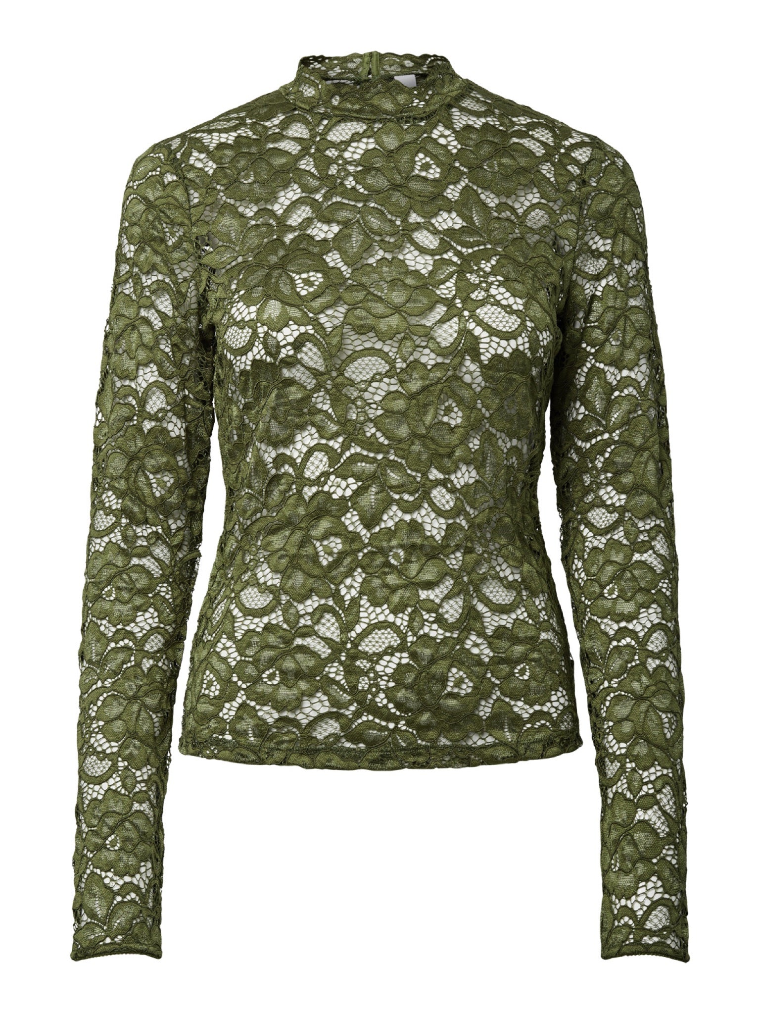 YASLACEY Top en dentelle manches longues Sphagnum – YAS | Appart 17